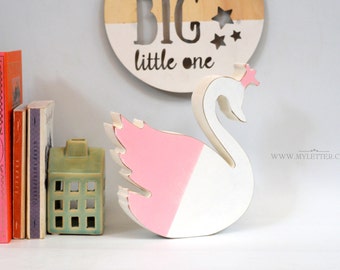 Swan princess nursery decor | nursery swan | wooden swan baby room decor