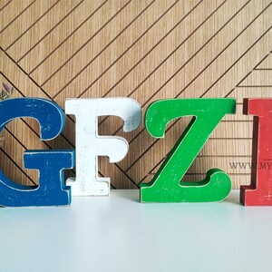 Letras personalizadas / Letras de madera personalizadas / Letras rústicas / Letrero para nombre de guardería / Letras de madera independientes personales / Letras pintadas