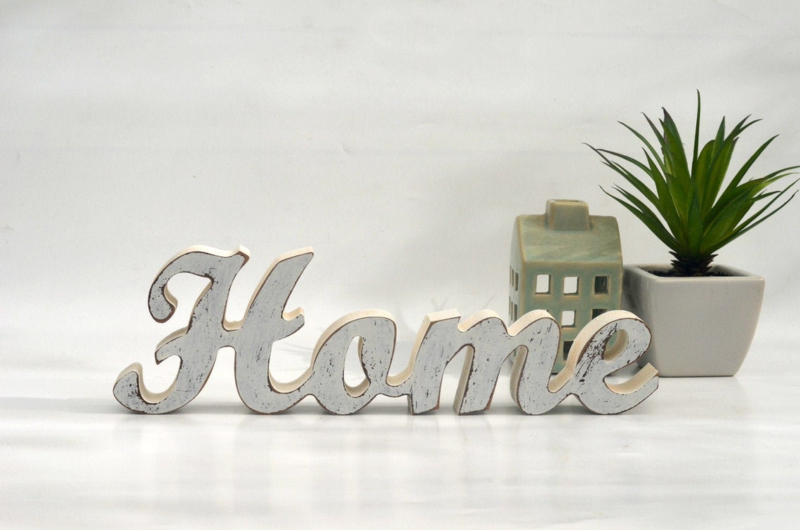 HOME stand alone wooden letters Freestanding Home Sign Etsy
