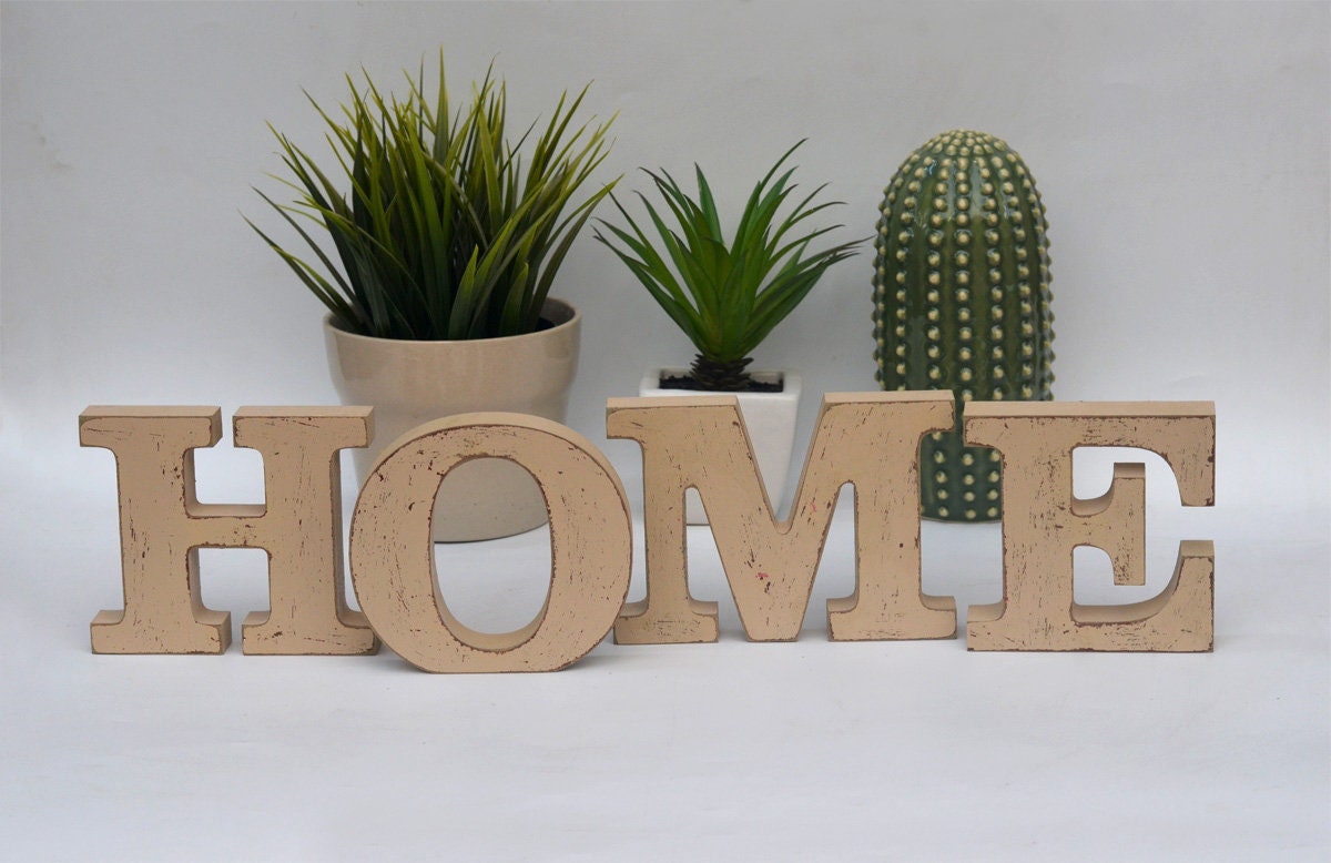 HOME Wooden Letters Stand Alone Home Sign Rustic Home Sign Etsy UK