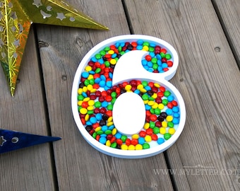 Candy Dishes Letter or Number - Birthdays letter dishes - Dish numbers - Candy Dishes table decor