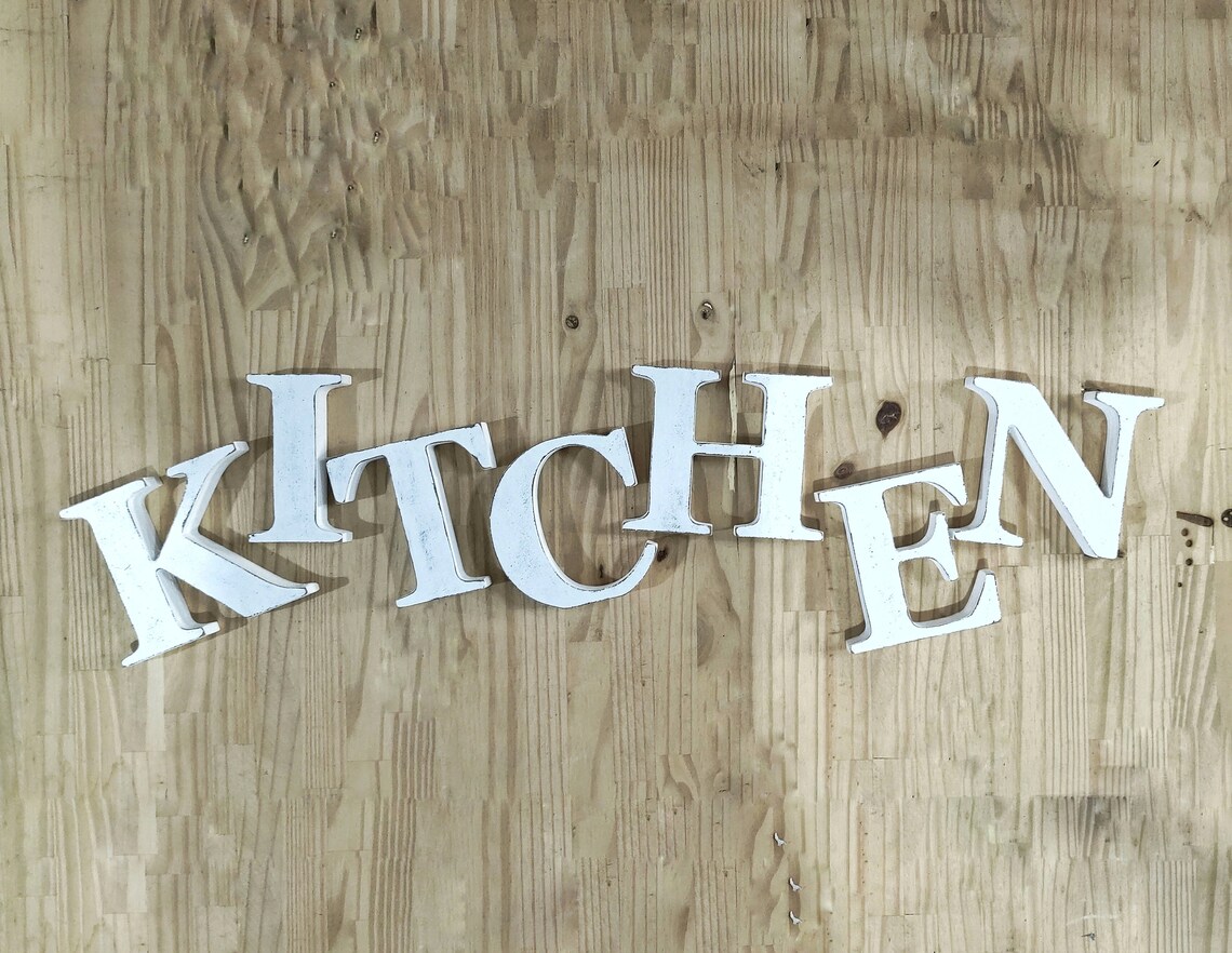Kitchen Wood Letters Sign Freestanding Kitchen Letters Etsy