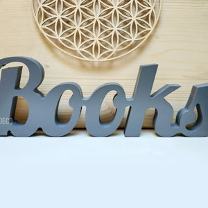 Letrero de madera con letras para estantería, decoración de biblioteca, letras de madera independientes para libros, decoración de aula, regalo para amantes de los libros