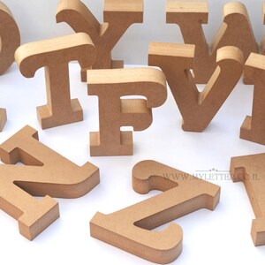 Letras de madera para proyectos de manualidades de bricolaje / Letras independientes / Letras de madera independientes / Letras sin pintar / Letras personalizadas