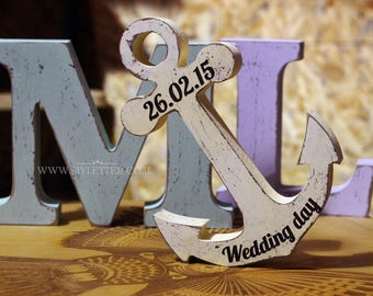 Personalized Nautical Wedding Gift, Beach House Wedding Gift, The Soul Nautical Anchor Anniversary Date, Gifts For The Couple