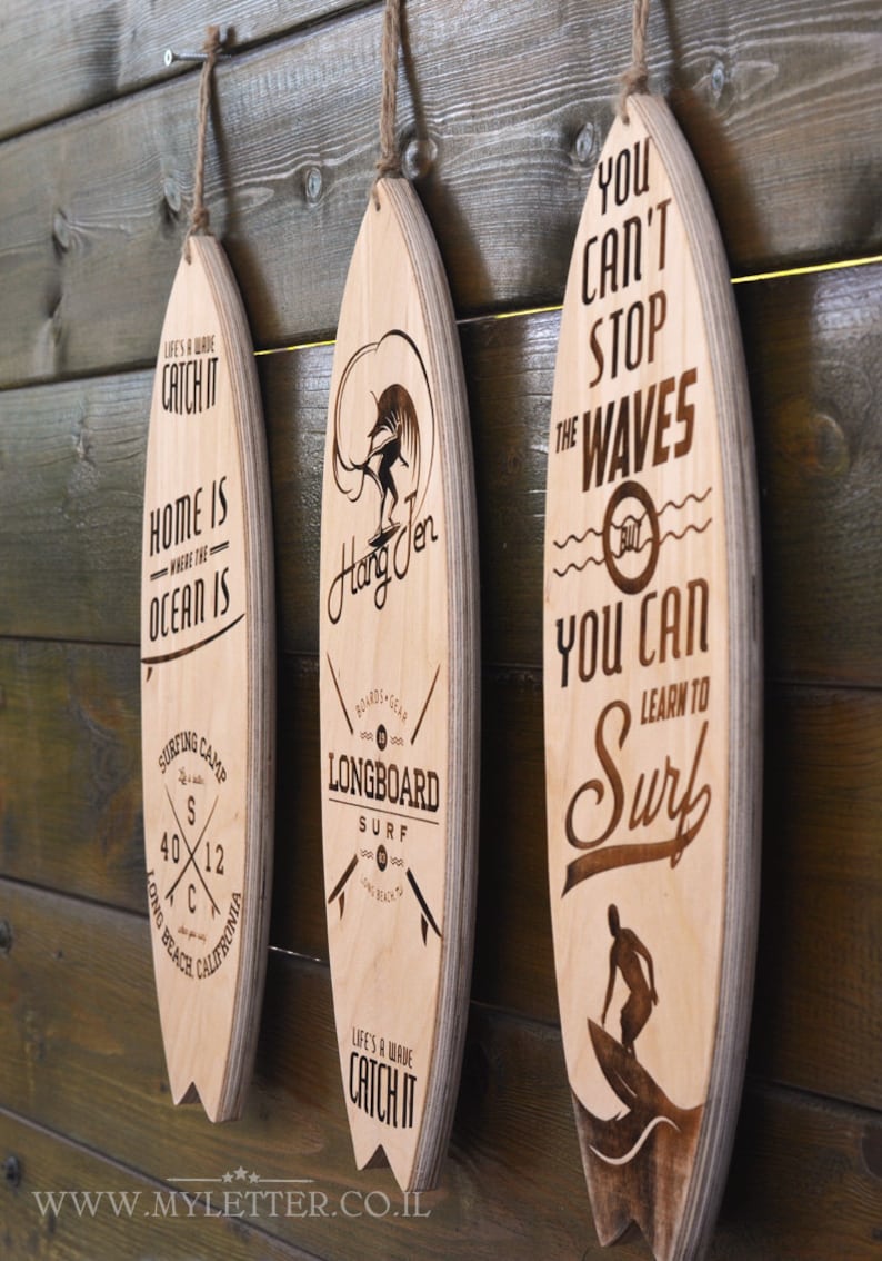 Surfboard Wall Hanging Surfboard Decor Beach Nursery Ocean Etsy