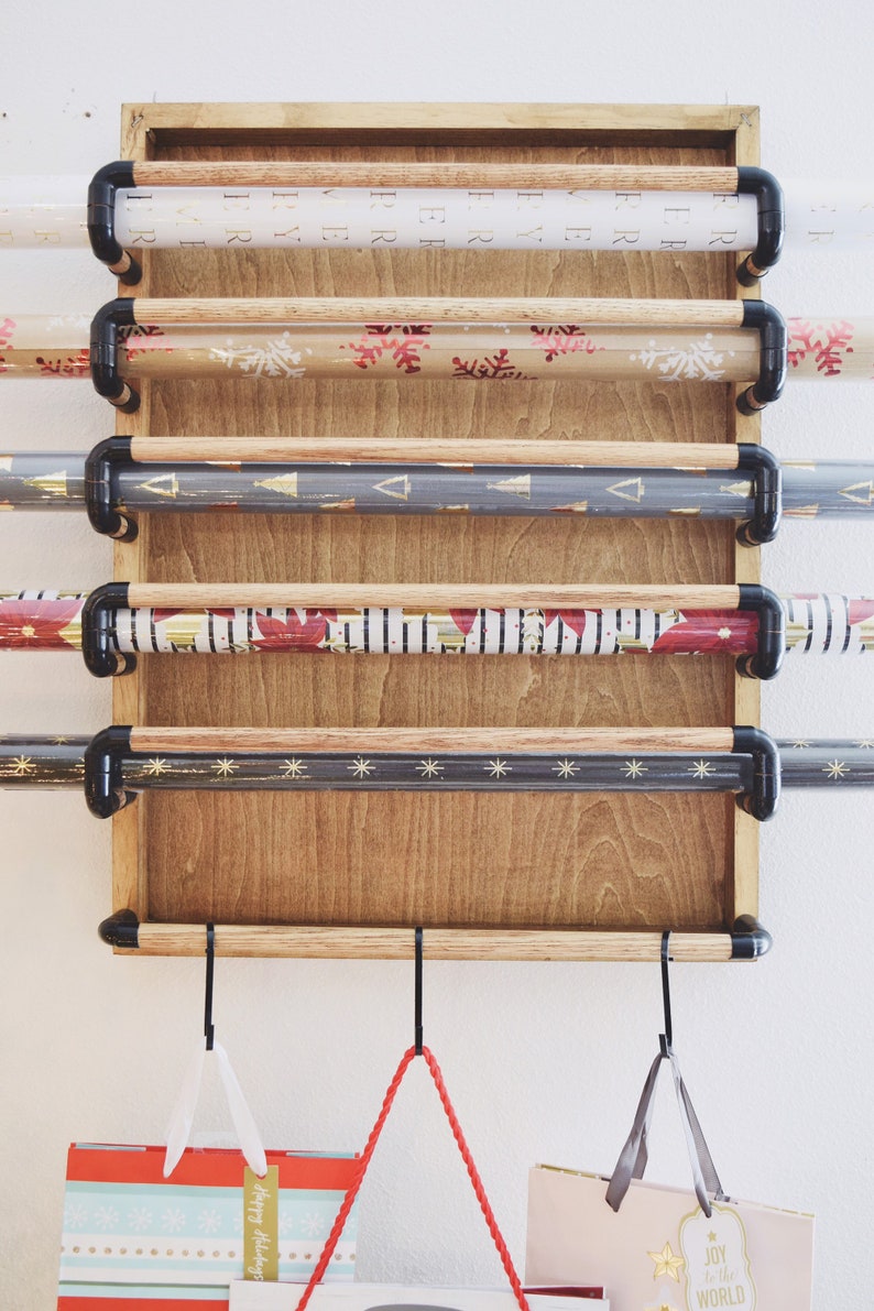 Wall Mounted Wrapping Paper Holder Gift Wrap Holder Wrapping Etsy