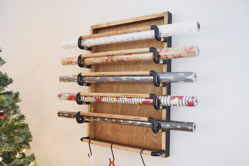 Wall Mounted Wrapping Paper Holder Gift Wrap Holder Wrapping Etsy