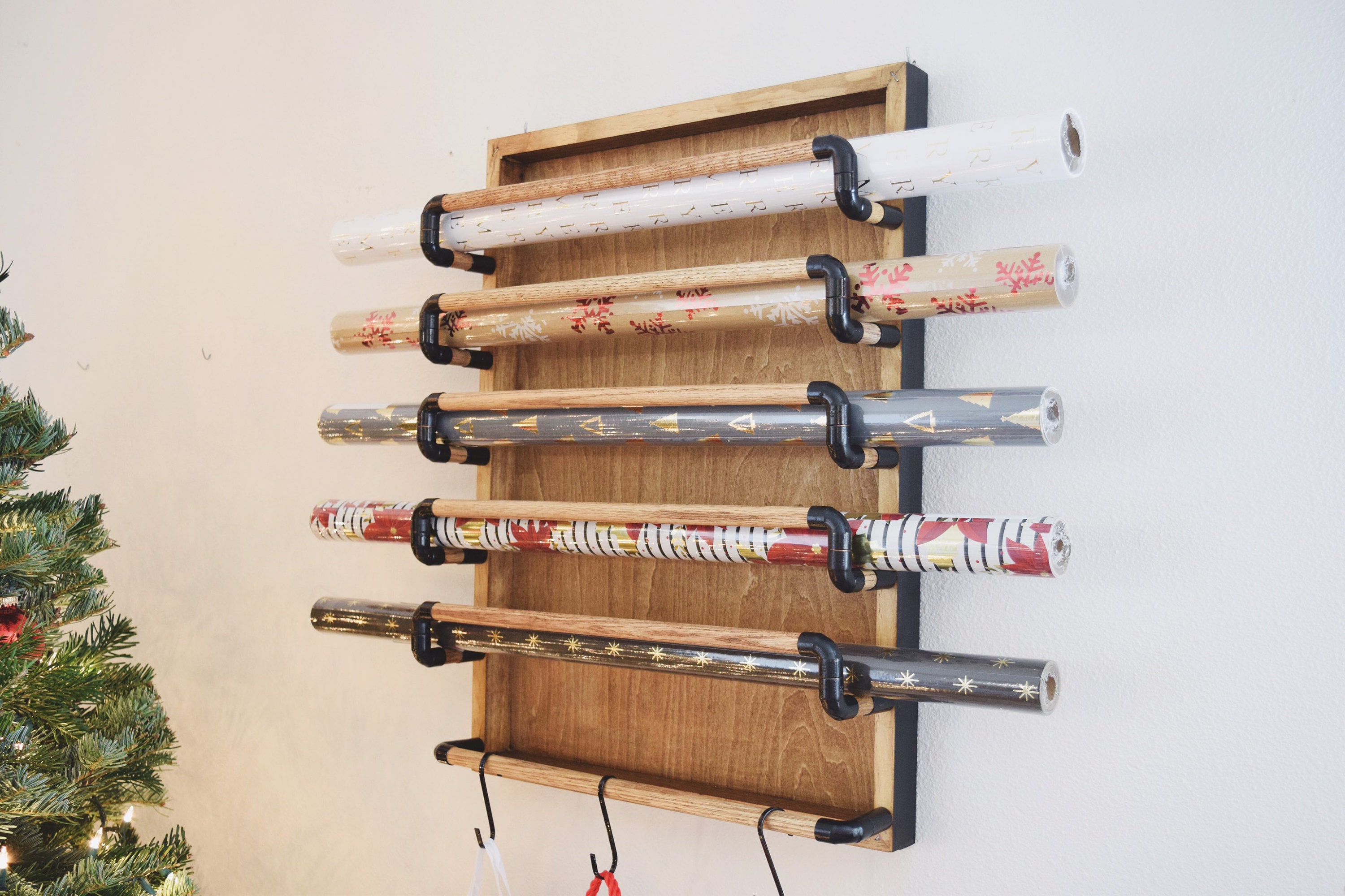Wand gemonteerde inpakpapierhouder Cadeauverpakkingshouder Etsy
