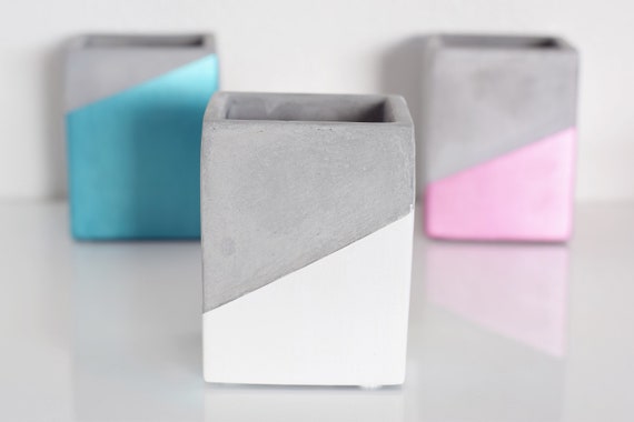 Concrete Pen Holder| Desk Accessories| Office Decor| Planter| Concrete| Desk organizer