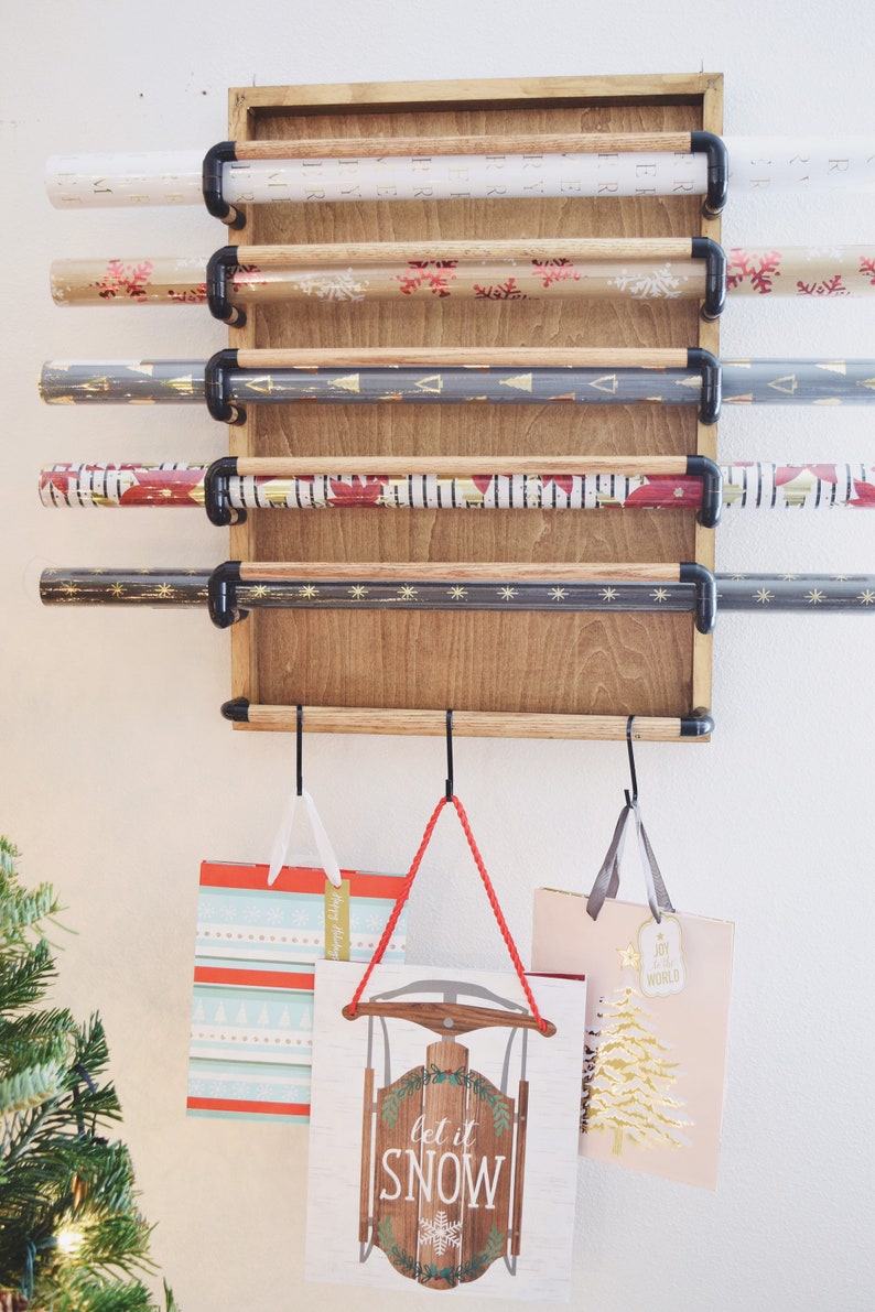 Wall Mounted Wrapping Paper Holder Gift Wrap Holder Wrapping Etsy