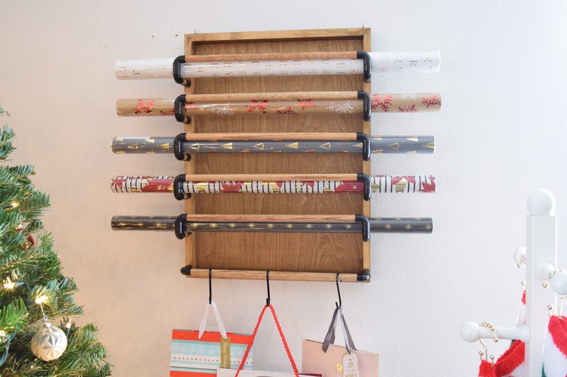 Wall Mounted Wrapping Paper Holder Gift Wrap Holder Wrapping Etsy