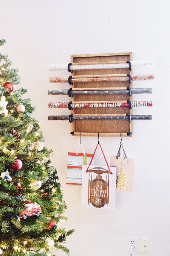 Wall Mounted Wrapping Paper Holder Gift Wrap Holder Wrapping Etsy