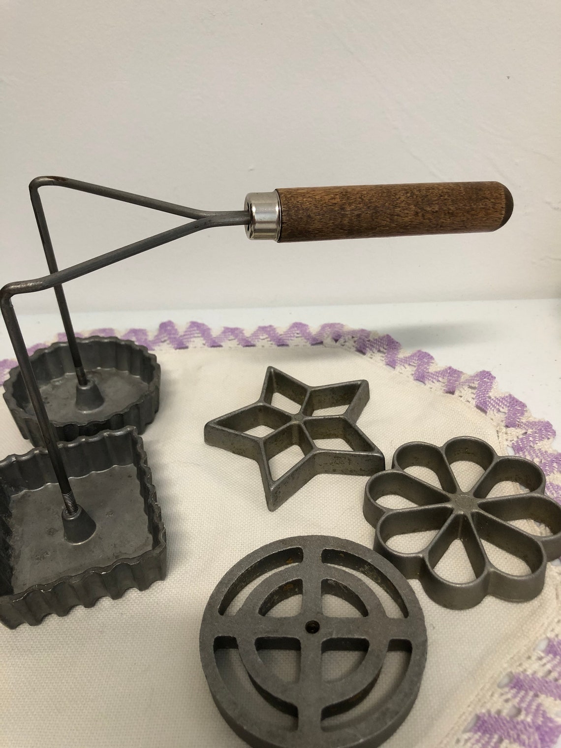 Vintage Rosette / Timbale Molds and Handle Set in Very Good Etsy