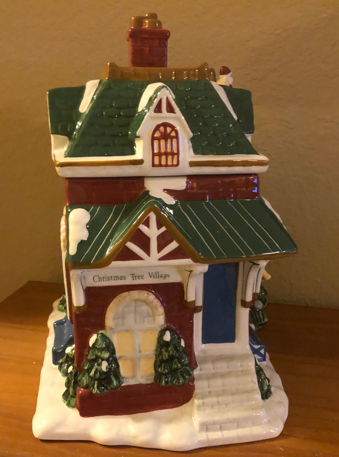 Spode Train Station Christmas Cookie Jar in Original Box Beautiful Etsy