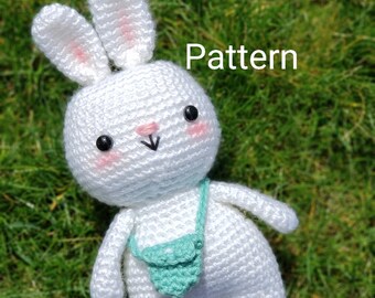 Crochet Amigurumi Cute Bunny PDF Pattern Stuffed Toy Birthday Easter Baby Shower Gift