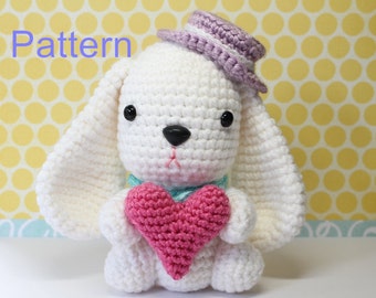 Crochet Amigurumi Cute White Puppy Bunny Doll PDF Pattern Stuffed Toy