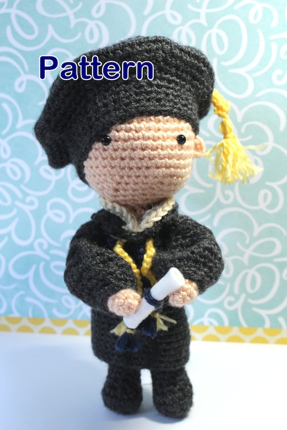 crochet graduation doll