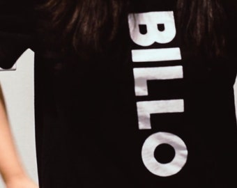 BILLO VERTICAL white on black tee | minimal | t-shirt | modern | stylish | women | men | unisex | Indian | Punjabi | desi | Sikh | Indian