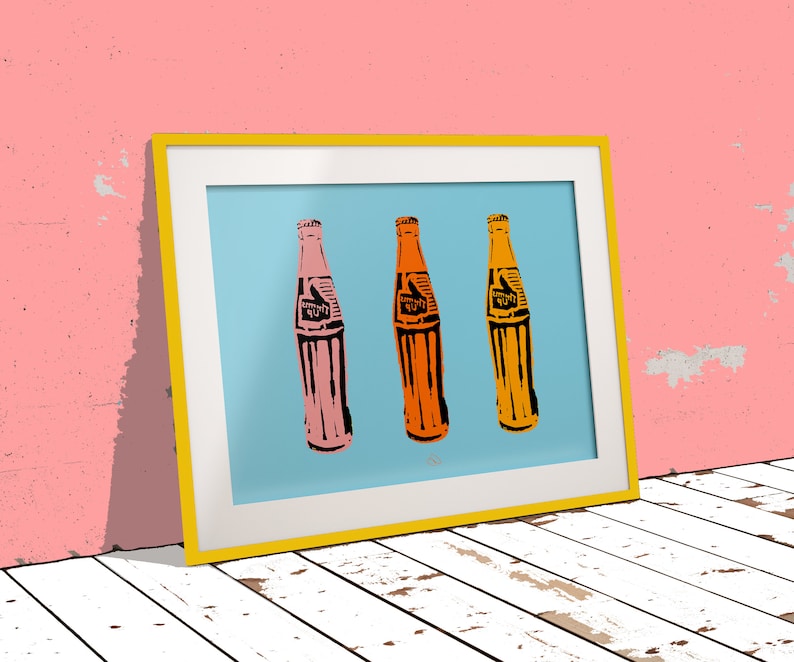THUMS UP pop art | Indian pop art | modern art print | desi | vintage | retro | vibrant | Indian home decor | dorm room art image 1