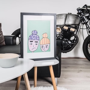 BILLU AND BABLOO wall art | Sikh art | kids bedroom | nursery art | gift for kids birthday | minimal design | colorful pop art illustration