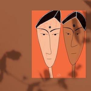 NEXT | Minimal art | South Asian | Home decor | Indian | Bindi | Abstract | Earthy tones | Modern | Desi | Female | Women |