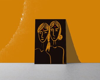 MOOD | south asian art | minimal poster | matte finish | monoline | desi | home decor | abstract | modern indian art