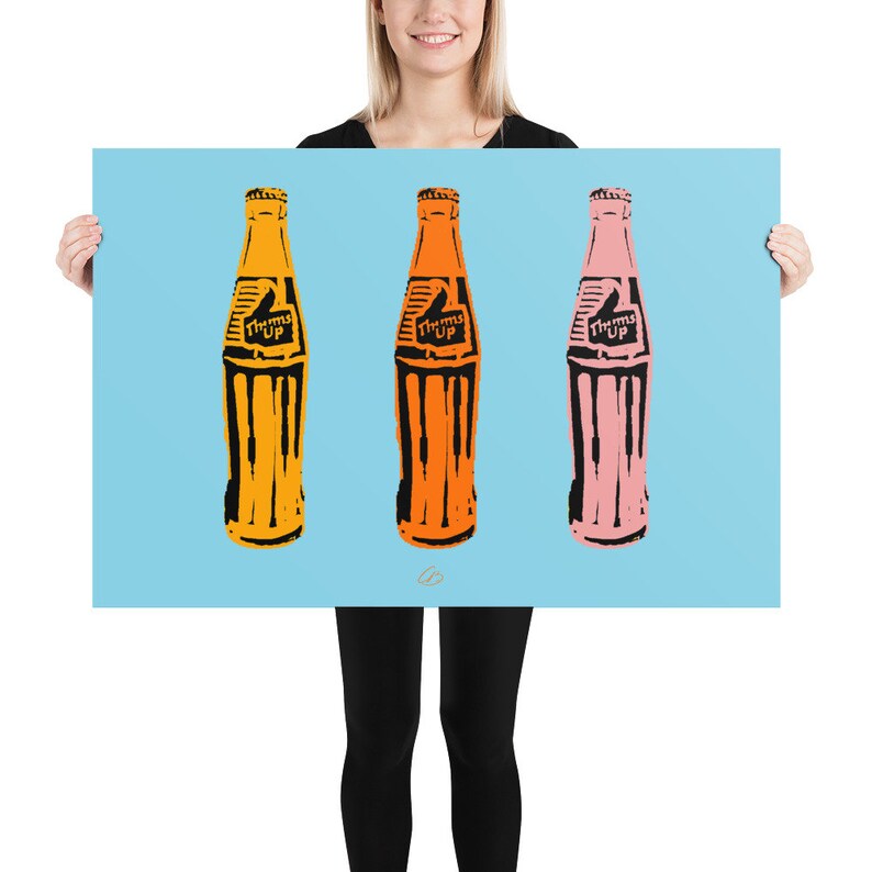 THUMS UP pop art | Indian pop art | modern art print | desi | vintage | retro | vibrant | Indian home decor | dorm room art image 3