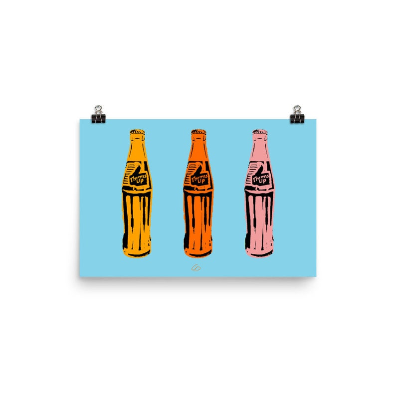 THUMS UP pop art | Indian pop art | modern art print | desi | vintage | retro | vibrant | Indian home decor | dorm room art image 2
