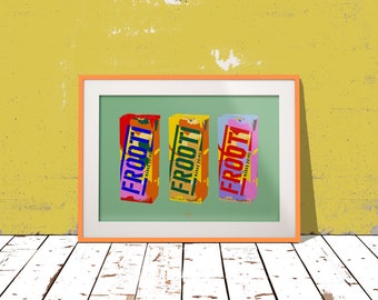 FROOTI POP ART | Indian art print | modern home decor | desi | wall art | vintage | retro | art print | colorful | original | vibrant