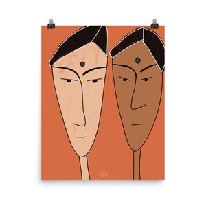 NEXT Minimal art South Asian Home decor Indian Bindi Abstract Earthy tones Modern Desi Female Women image 4