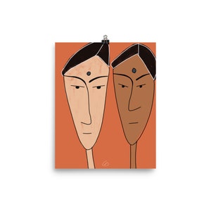 NEXT Minimal art South Asian Home decor Indian Bindi Abstract Earthy tones Modern Desi Female Women image 3