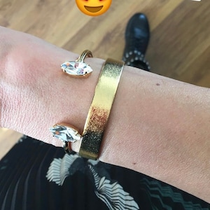 Gold Cuff Bracelet, Cuff Bracelet For Women, Gold Brushed Cuff, Brass Bangle, Open Cuff, Gold Cuff For Women, Medical Bracelet
