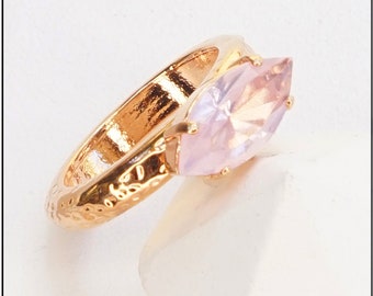 Engagement Ring, Pink Opal Ring Women, Gold Chunky Rings With Stone, Gold Cocktail Ring, Rings With Stones, Crystal,Engagement Ring Women