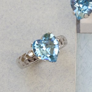 Anillo de corazón para mujer, anillo con forma de corazón, conjunto de joyas, banda de anillo de corazón, anillos para mujer, anillo de corazón único, anillo de corazón grueso, anillo de piedra de corazón