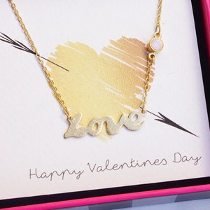 Love Gold Necklace, Love Necklace For Women, Love Symbol Necklace, Script Love Necklace, Dainty Love Necklace For Mom