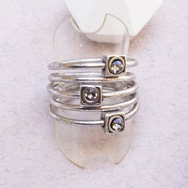 Anillos apilables de plata, conjunto de anillos de cristal, anillos de plata para mujeres, anillo de capas, anillo único para mujeres, anillos con piedra, conjunto de anillos de plata