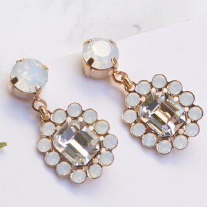 Bridal White Earrings For Women, Bridal White Earrings, White Stone Earrings, Gift For Women, Earrings For Bride