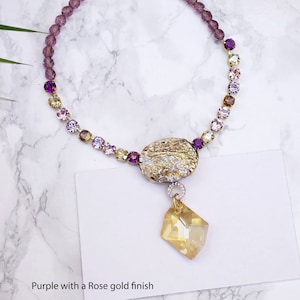 Amethyst Necklace, Purple Stone Necklace, Crystal Necklaces For Women, Elegant Necklace, Amethyst Necklaces, Unique Necklace