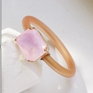Silikonring für Frauen, rosa Opalringe, Gummiringband, dünne Silikonringe, Silikonring-Verlobung, Gym-Ring, Frauen, Gummischmuck