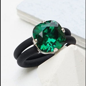 Green Ring, Silicone Ring Band, Rubber Band, Crystal Ring, Silicone Engagement Rings, Silicone Wedding Ring Women, Silicone Ring For Women