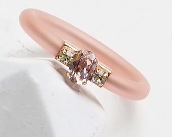 Klar Stein Ring, Silikon Ring Frauen, Gummi, mit Stein, Silber, Silikon Ehering, dünn, Verlobungsringe, Kristall Ring für Frauen