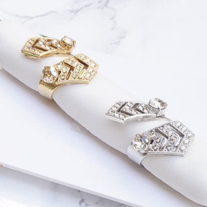 Open Cuff Rings, Gold  Crystal Ring For Women, Gold Cocktail Ring, Gold Statement Rings, Unique Rings For Women, Wrap Rings