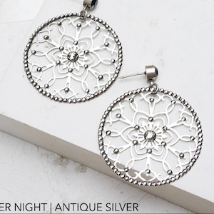 Crystal Earrings For Women, Persian Earrings, Filigree With Crystal, Bridesmaids Jewelry, Modern Circle Earrings, Persian Jewelry Earrings