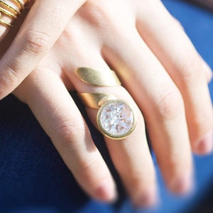 Big Crystal Ring, Gold Statement Ring, Big Bold Ring, Cocktail Rings For Women, Chunky Gold Ring, Wrap Rings, Gold Ring For Women