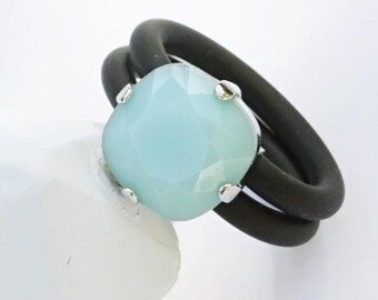 Anel com pedra transparente, anel de silicone, anel de borracha, anéis de noivado de silicone, anel de silicone feminino, anel de cristal transparente para mulheres