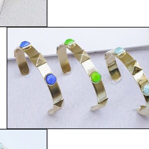 Bracelet manchette en or, Manchette avec pierre, Jonc pointes ouvertes, Manchette en or pour femme, Bracelets manchette en or pour femme, Bracelet jonc en or pour femme