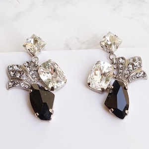 Black Earrings For Women, Black Chandelier Earrings, Wedding Earrings, Black Earrings, Mother Of The Bride Earrings For Women