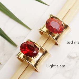 Roter Stein Ring, rote Ringe für Frauen, breite Ringe für Frauen, rote Statement-Ringe, breiter Steinring, rote Kristallringe für Frauen