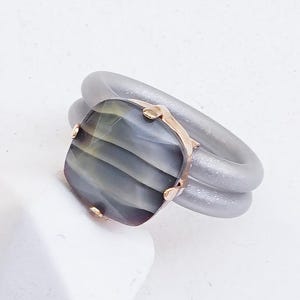 Unique Stone Ring, Silicone Ring Band, Rubber Ring Band, Engagement, Silver Silicone Rings Women, Clear Crystal Stone Ring For Women